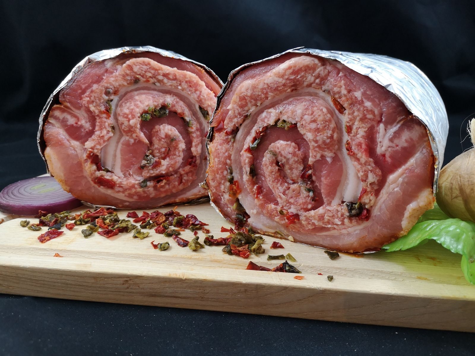Gefüllter Braten aus eigener Herstellung